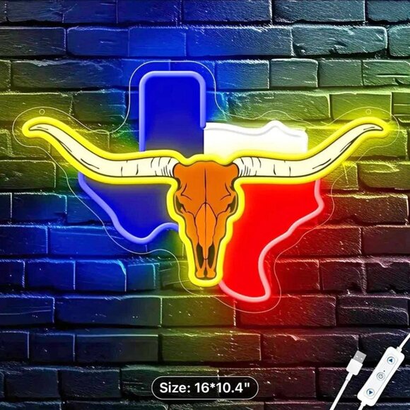 STATE OF TEXAS LONGORN NEON LED SIGN - Picture 1 of 4